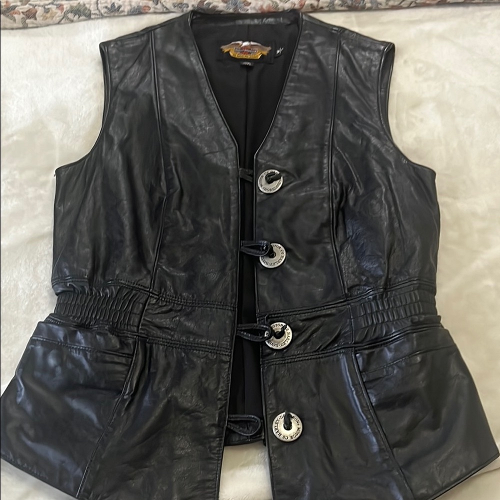 Harley-Davidson Black Leather Motorcycle Vest